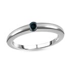 Blauer Diamant-Solitär-Ring, 925 Silber platiniert, 0,12 ct. image number 3