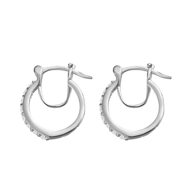 Wei&szlig;e Zirkonia Creolen, 925 Silber ca. 1.01 ct image number 4