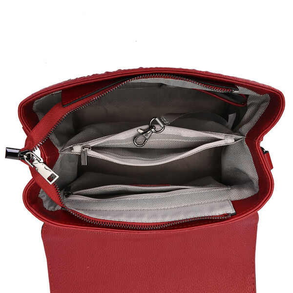 Echtleder Schultertasche mit Kroko Prägung image number 5