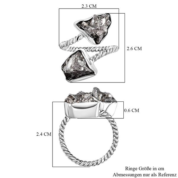 Meteorit Ringe 925 Silber rhodiniert (Gr&ouml;&szlig;e 17.00) ca. 25,80 ct image number 7