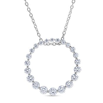 LUXURIANT SGL zertifizierter SI-GH Labor Diamant Anh&auml;nger mit 50cm Kette, 925 Silber rhodiniert - 1 ct.