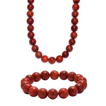 Schwamm Koralle 45cm Halskette und flexibles Armband