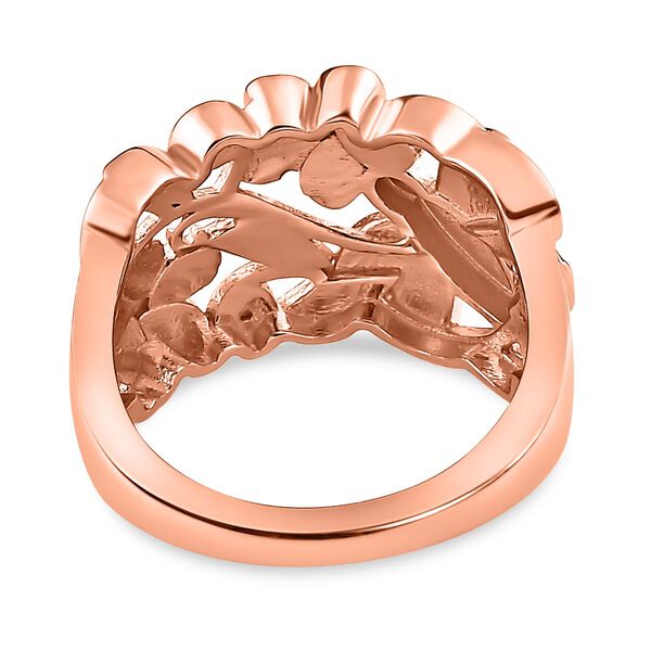 ALLORO von der Natur inspirierter, rosévergoldeter Silberring image number 6
