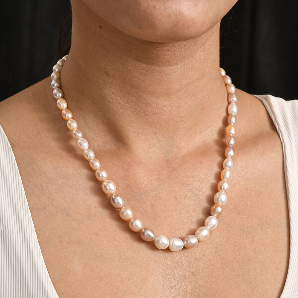 Mehrfarbige Süßwasser Perle Halskette, 45 cm image number 2