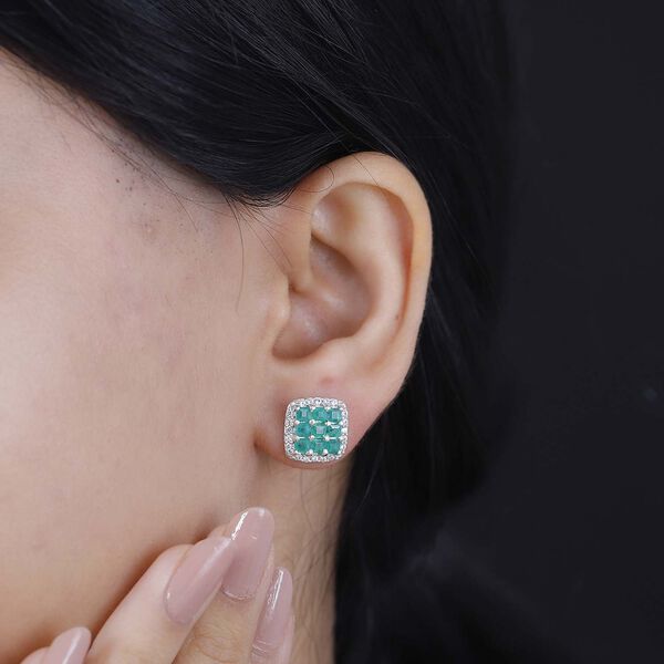 AAA Smaragd und Zirkon Ohrringe - 2,12 ct. image number 3