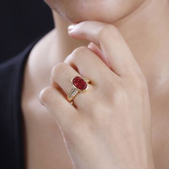 Labor Padparadscha Saphir und Zirkon Ring - 5,56 ct.