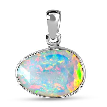 Nat&uuml;rlicher, &auml;thiopischer Welo Opal Anh&auml;nger, 925 Silber platiniert ca. 2.07 ct