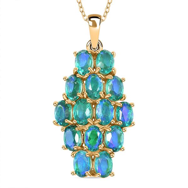 Pfau Quarz Triplett Anh&auml;nger - 7,55 ct.