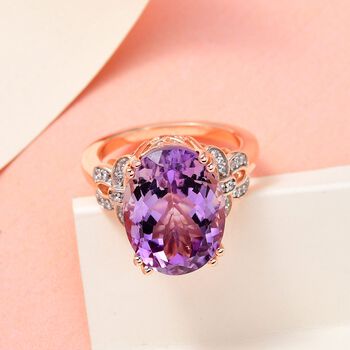 Rose De France Amethyst und Zirkon-Ring - 9,21 ct.