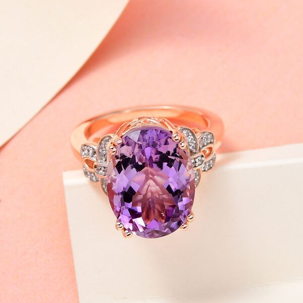 Rose De France Amethyst und Zirkon-Ring - 9,21 ct. image number 2