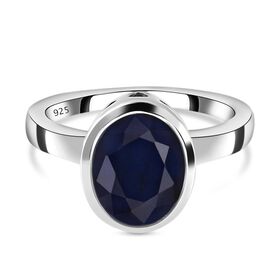 Masoala Saphir (Fissure gefüllt)-Ring, 925 Silber platiniert (Größe 17.00) ca. 4.98 ct