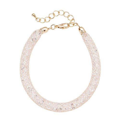 Weißes Kristall-Armband in Goldton, 18 cm - 19,50 ct. image number 0