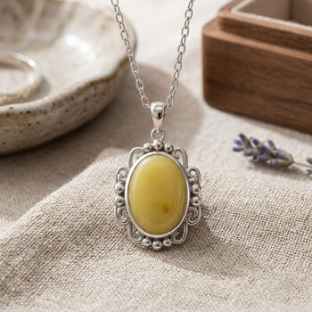 Bernstein Halskette ca. 43 cm 925 Silber