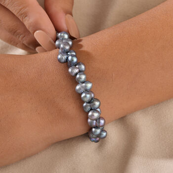 Pfaufarbenes gef&auml;rbtes S&uuml;&szlig;wasserperle Armband, 19+5cm