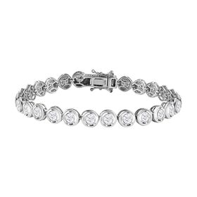 Moissanit Armband, 19 cm, 925 Silber rhodiniert - 5,71 ct.