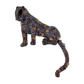 Mehrfarbiger Kristall Brosche  Schwarz