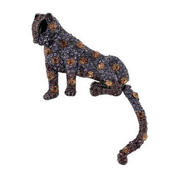 Mehrfarbiger Kristall Brosche  Schwarz