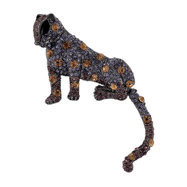 Mehrfarbiger Kristall Brosche  Schwarz