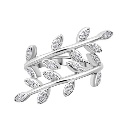 LUSTRO STELLA - Wei&szlig;er Zirkonia Ring 925 Silber rhodiniert (Gr&ouml;&szlig;e 21.00)