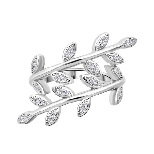 Lustro Stella Weißer Zirkonia Ring 925 Silber rhodiniert (Größe 21.00) image number 0
