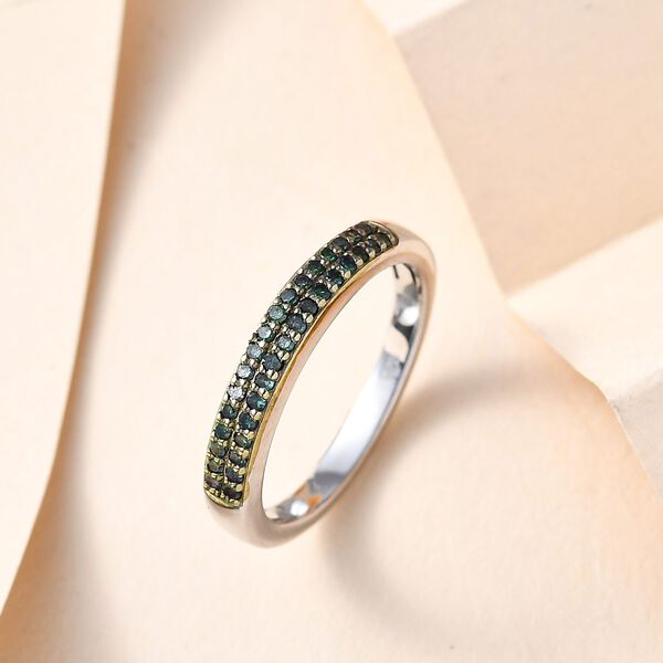 Gr&uuml;ner Diamant-Bandring - 0,20 ct. image number 2