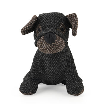 LIVMORE Hund T&uuml;rstopper, Polyester mit Sandf&uuml;llung, 1 kg, 22 x 19 x 18 cm, Schwarz
