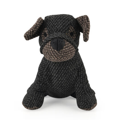 LIVMORE Hund T&uuml;rstopper, Polyester mit Sandf&uuml;llung, 1 kg, 22 x 19 x 18 cm, Schwarz