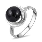 Schwarzer Stern Diopsid Ring 925 Silber (Größe 17.00) ca. 3.82 ct