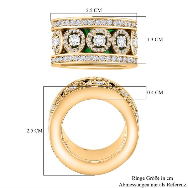 Weißer Kristall Herzmotiv-Ring mit Pavé-Fassung Ring, Goldton (Größe 17.50) image number 6