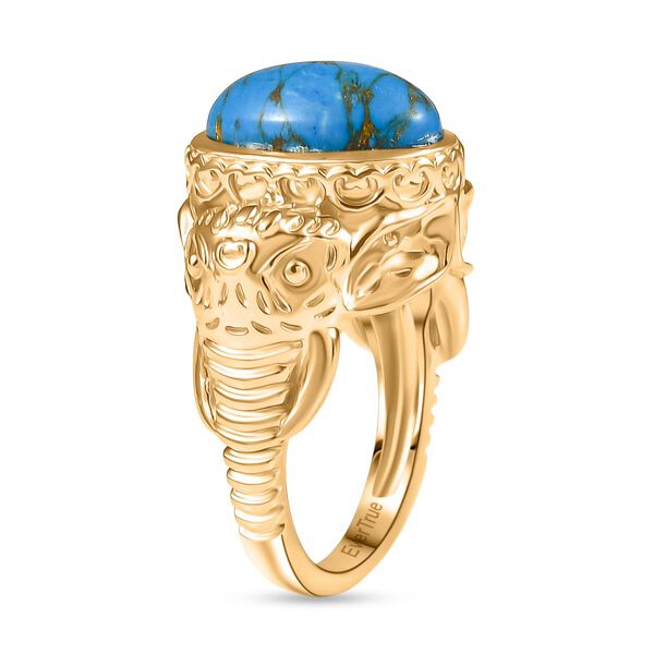 Blaues Türkis Ring Nickelfreies Messing (Größe 18.00) ca. 4,62 ct image number 5