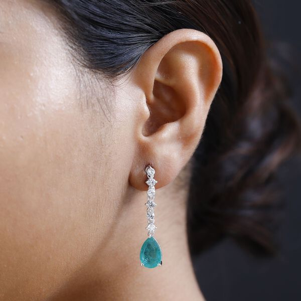 Smaragd Triplett Quarz und Zirkon Ohrringe - 8,94 ct. image number 3