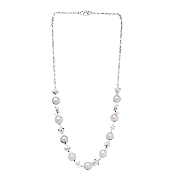 EVER TRUE S&uuml;&szlig;wasser Perle (9-9.5 mm) Halskette ca. 50 cm Nickelfreies Messing, Silberfarben image number 4