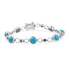 D'Joy AA Sleeping Beauty Türkis, Tansanit Armband ca. 20 cm 925 Silber rhodiniert ca. 8,86 ct.