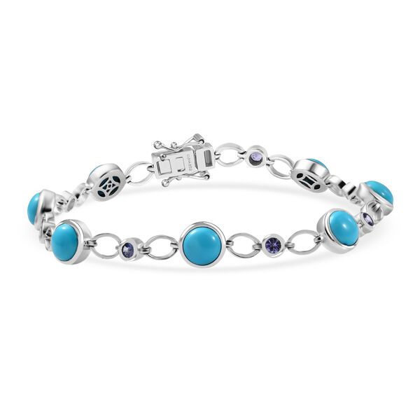 D'Joy AA Sleeping Beauty Türkis, Tansanit Armband ca. 20 cm 925 Silber rhodiniert ca. 8,86 ct. image number 0