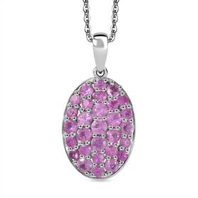 D’joy Rosa Saphir Schmuckset 925 Silber rhodiniert ca. 1,70 ct.