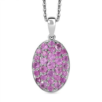 D'Joy Rosa Saphir Anh&auml;nger mit 45cm Kette -1,70 ct.