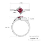 LUSTRO STELLA Hergestellt mit Roter ZIRKONIA Solitär Ring 925 Silber Platin-Überzug (Größe 20.0) image number 5