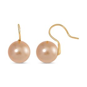 Goldene Muschelkernperle Ohrringe 925 Silber vergoldet