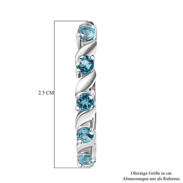 Djoy AA Betroka Blauer Apatit Meeresrauschen Ohrringe 925 Silber rhodiniert ca. 1.26 ct image number 5
