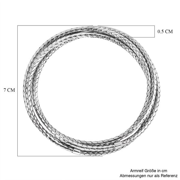 Royal Bali - 925 Silber Armreif ca. 19 cm ca. 43.76g, Geflochten image number 4
