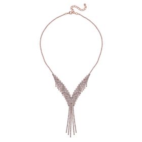 Wasserfall weißes Kristall Collier, ca. 50 cm, roséfarben
