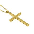 Kreuz Anhänger mit Kette, 925 Silber vergoldet ca. 45 cm ca. 3,00g