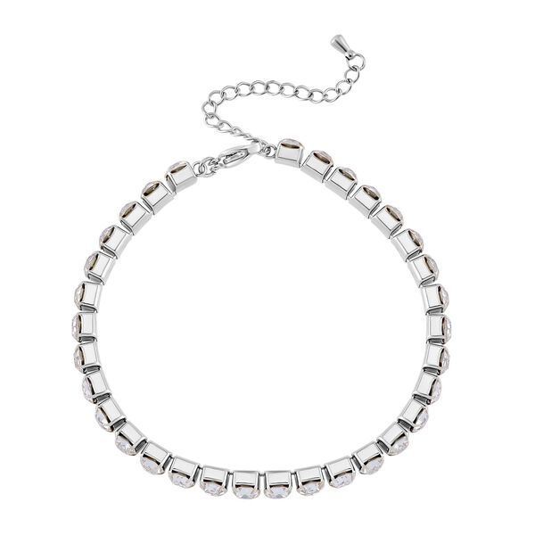 Weißer Kristall Schmuckset Reiner Edelstahl image number 5