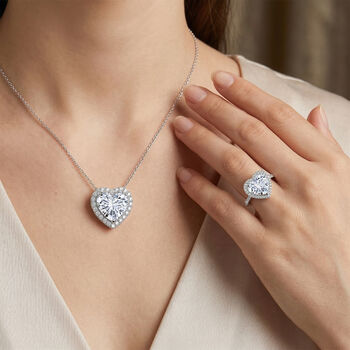 LUXURIANT IGI zertifizierter VS-EF Labor Diamant Ring und Anh&auml;nger in 950 Platin