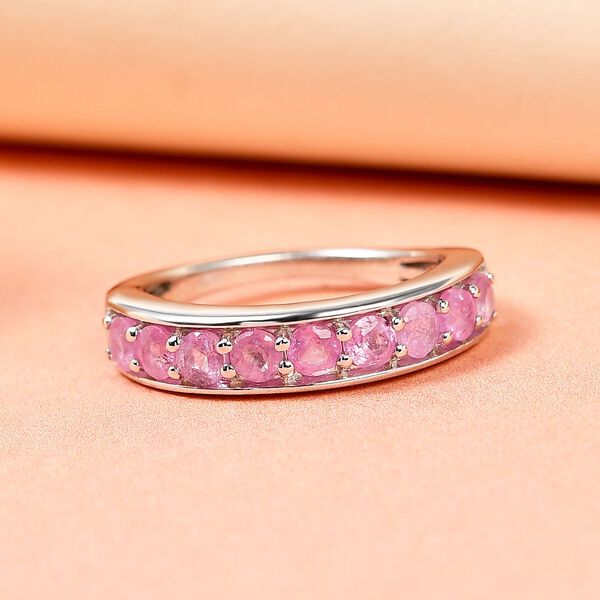 Ilakaka Rosa Saphir (Fissure gef&uuml;llt)-Ring, 925 Silber platiniert (Gr&ouml;&szlig;e 17.00), ca. 1.64 ct image number 2
