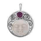 Sajen Silber - Oxbone, Ilakaka Rosa Saphir (Fissure gefüllt) Anhänger 925 Silber ca. 12.97 ct