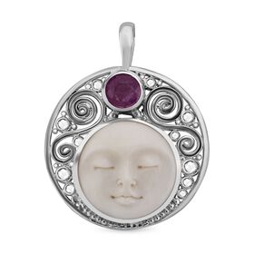 Sajen Silver- Perlmutt und Ilakaka rosa Saphir Anhänger - 12,97 ct.