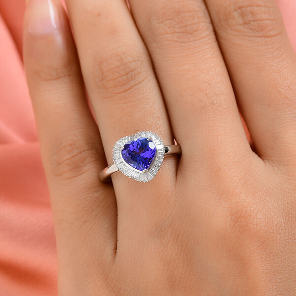 RHAPSODY AAAA Tansanit und Diamant-Ring, VS E-F, 950 Platin  ca. 2,40 ct image number 3