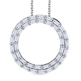LUXURIANT SGL zertifizierter SI-GH Labor Diamant Anhänger mit 50cm Kette, 925 Silber rhodiniert - 2 ct.
