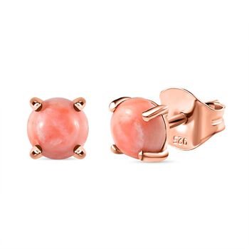 Oregon Sonnenaufgang Pfirsich Opal Ohrringe, 925 Silber ros&eacute;vergoldet, ca. 0.77 ct